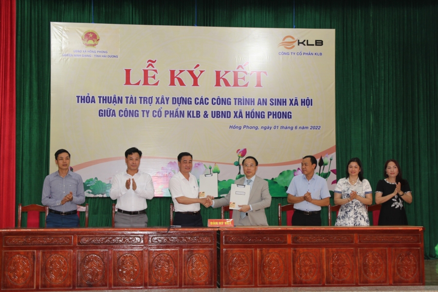 [Văn hóa Doanh nghiệp] - Công ty KLB tài trợ 10 tỷ đồng xây dựng các công trình an sinh xã hội tại Hải Dương